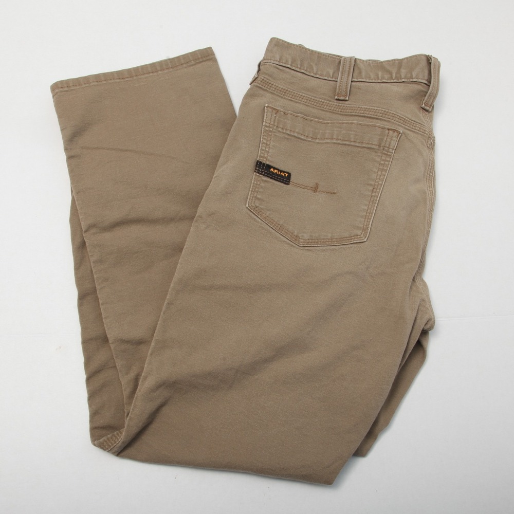 Ariat Rebar M7 Slim Straight Leg Work Pants Men's 32x30 Field Khaki Durastretch